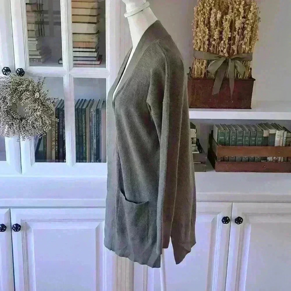 PINK ROSE Women's Junior Fit Open Cardigan Sweater- Color: Shaded Moss - Size: M - Picture 7 of 9